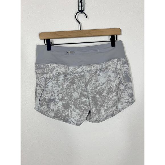 Lululemon Size 6 Gray Marble Print Running Shorts - Picture 2 of 9